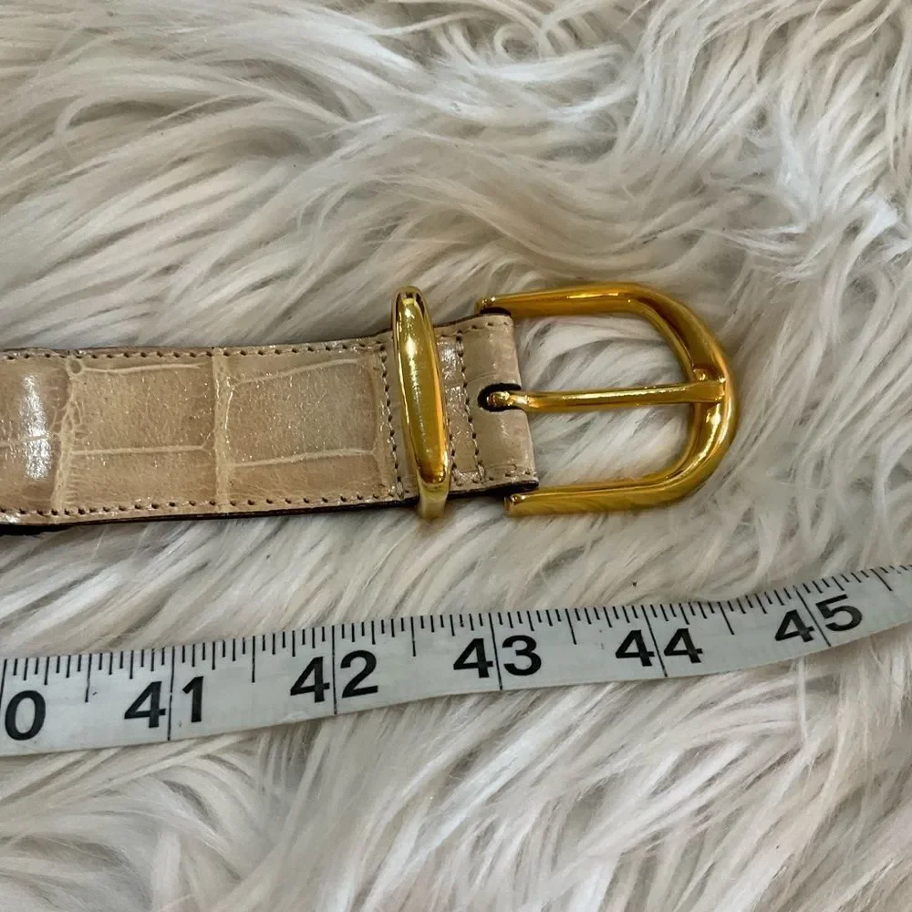 Vintage NAPOLEON Alligator Leather Woven Blend Made In Italy Belt 32